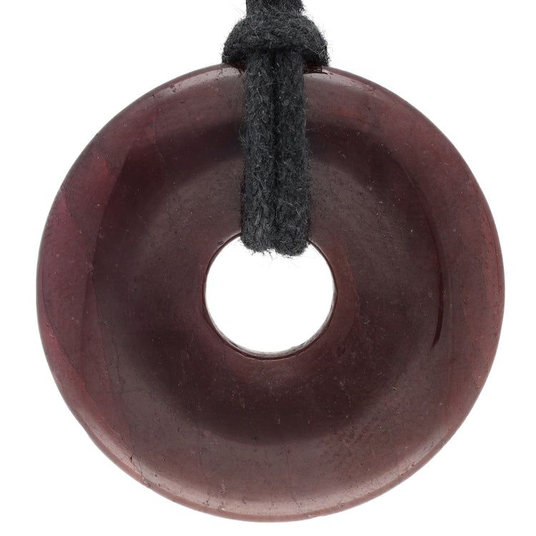 Garnet Donut | 30 mm pendant + cotton cord