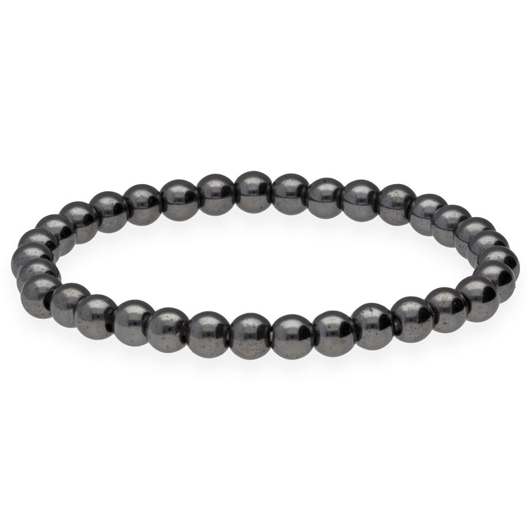 Hematite (magnetic) ball bracelet | 6 mm