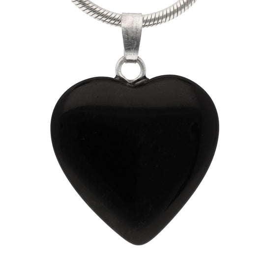 Obsidian, black heart pendant | 2x2 cm