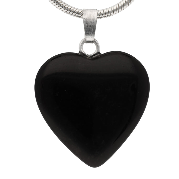 Obsidian, black heart pendant | 2x2 cm