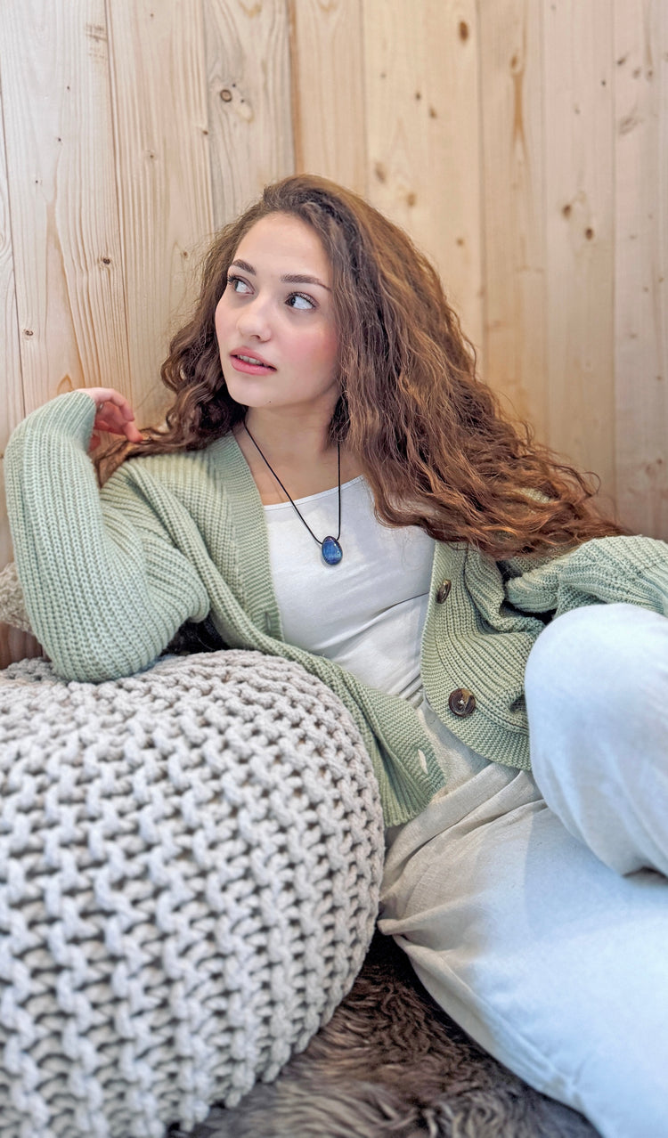 Fluorite, colorful drop pendant