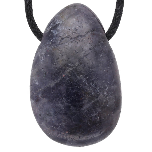 Iolite drop pendant