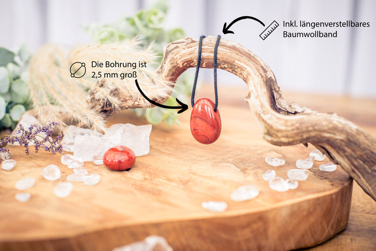 Jaspis, rot Tropfenanhänger