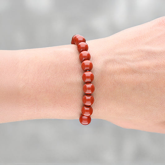 Jasper, red ball bracelet | 8mm