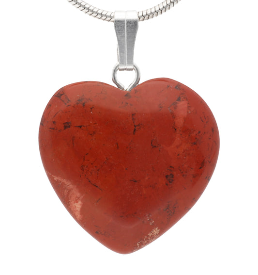 Jasper, red heart pendant | 2x2 cm