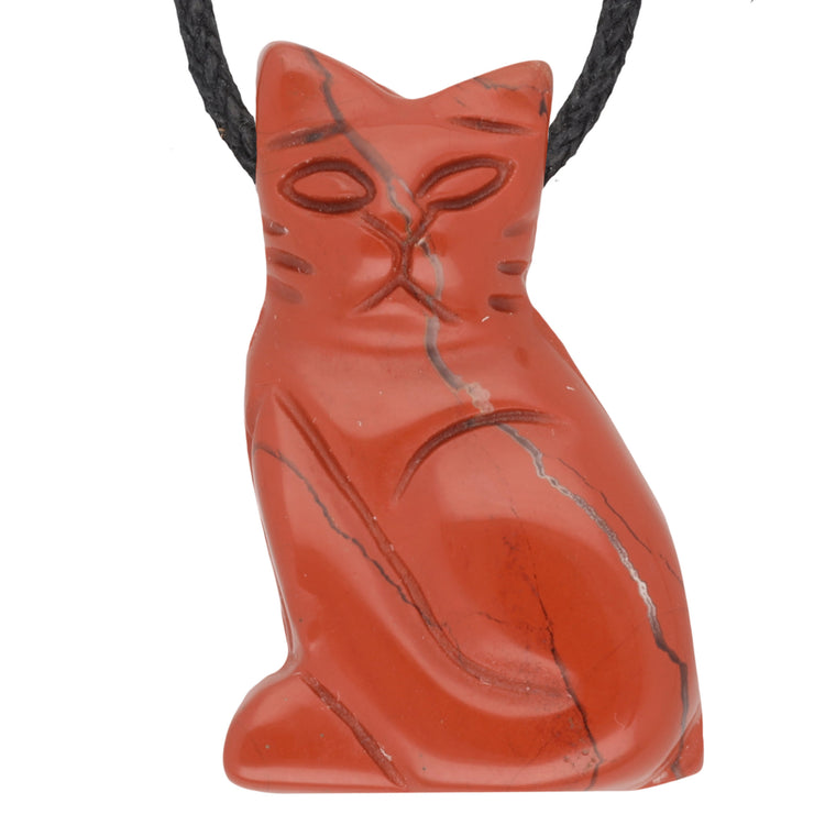Jasper, red cat pendant