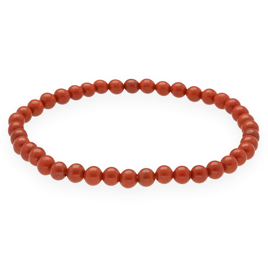 Jasper, red mini ball bracelet | 4mm