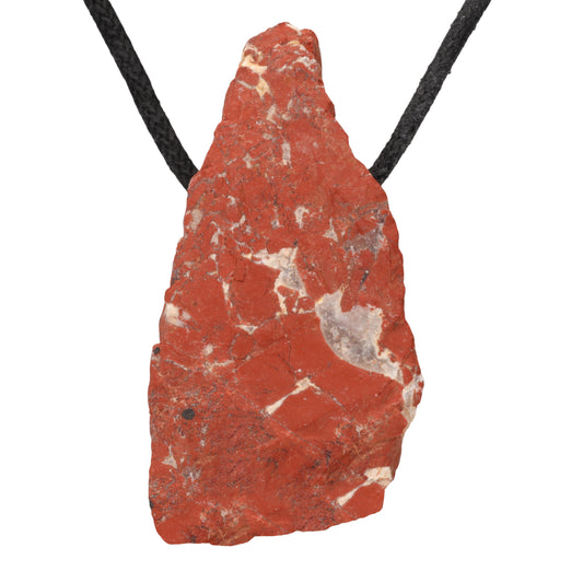 Jasper, red rough stone pendant