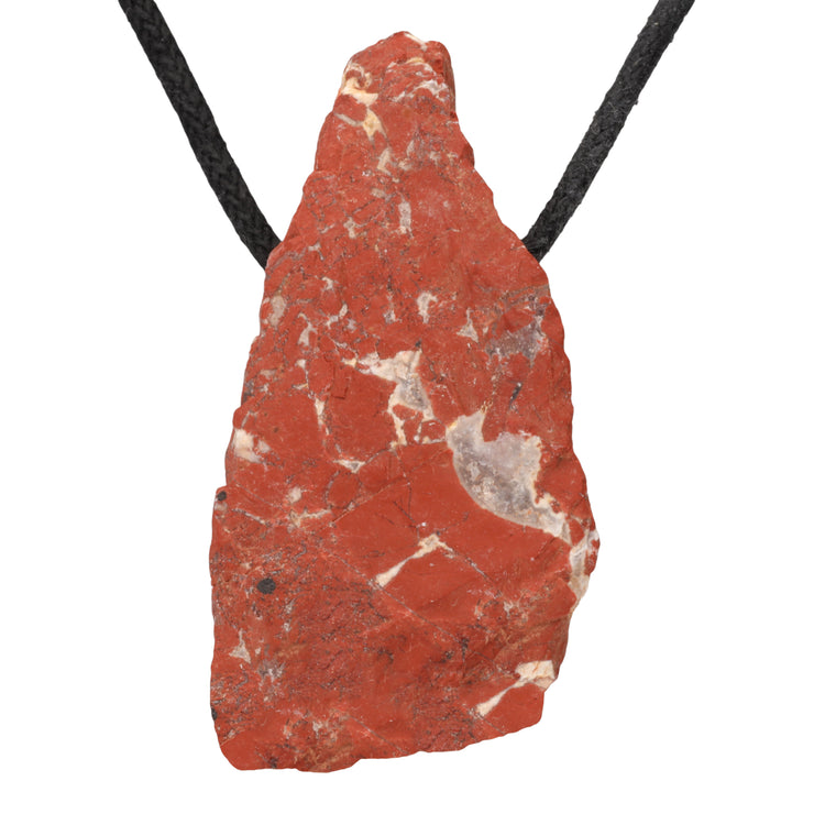 Jasper, red rough stone pendant