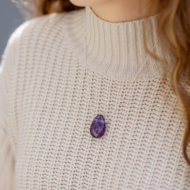 Amethyst drop pendant