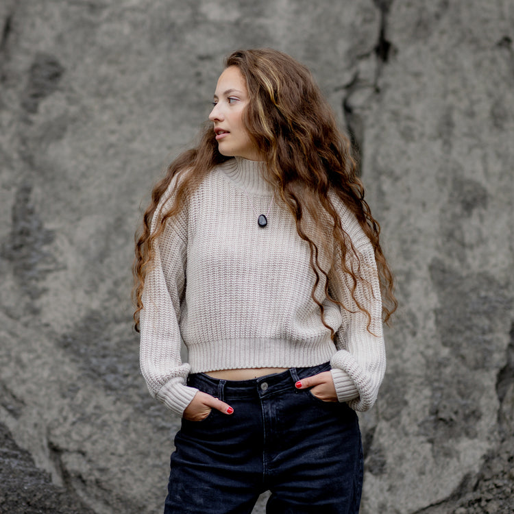 Tourmaline, black (Schorl) drop pendant