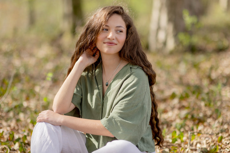 Seraphinit Anhänger (oval) in Silber gefasst