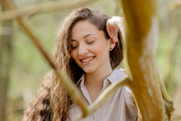 Petrified wood stud earrings 6 mm | 925 silver