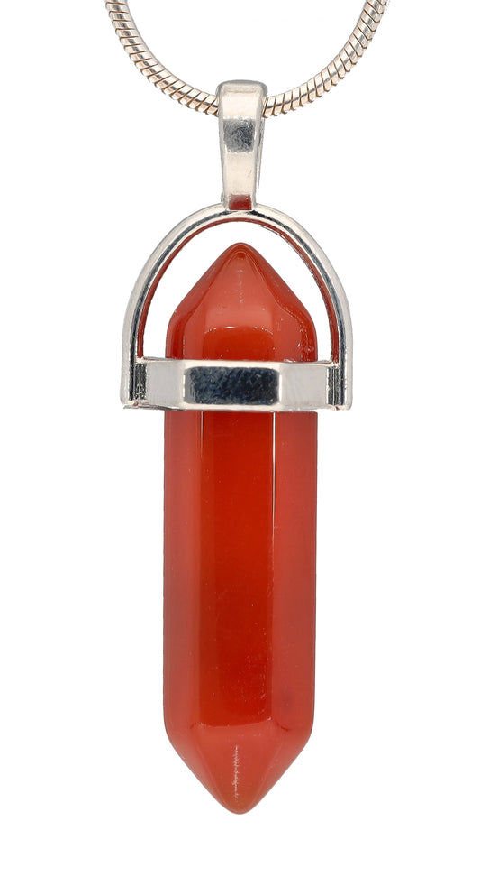 Carnelian | Double point, set | silver-colored eyelet