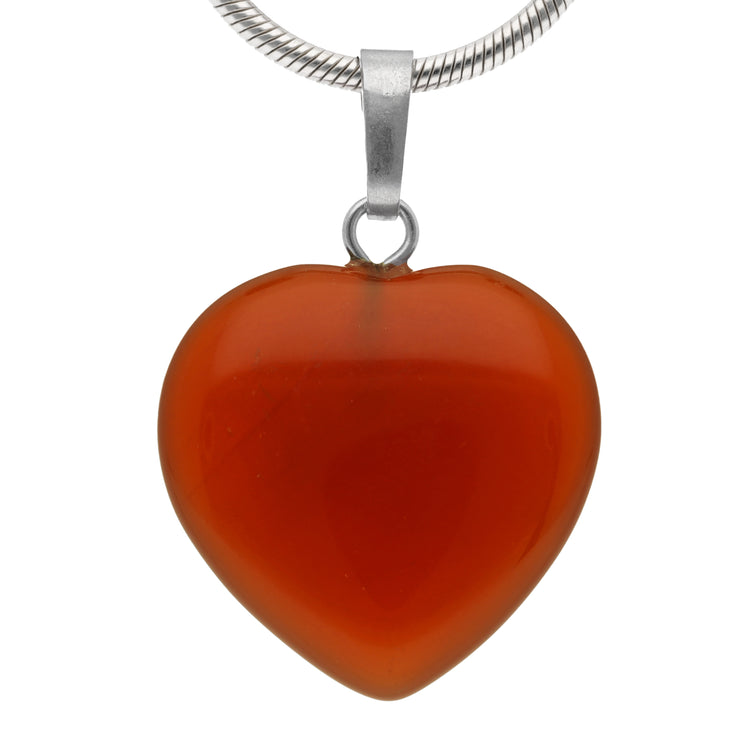 Carnelian heart pendant | 2x2 cm