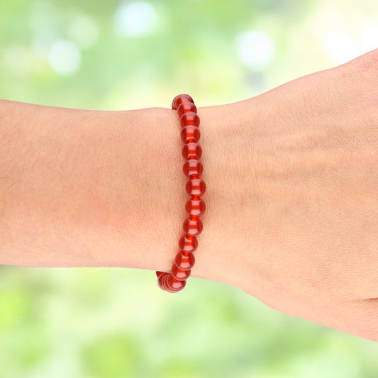 Carnelian bead bracelet | 6 mm