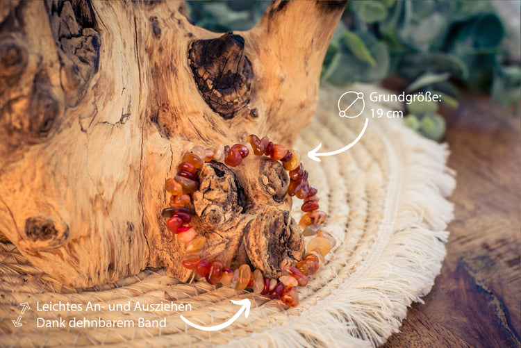 Carnelian chip bracelet