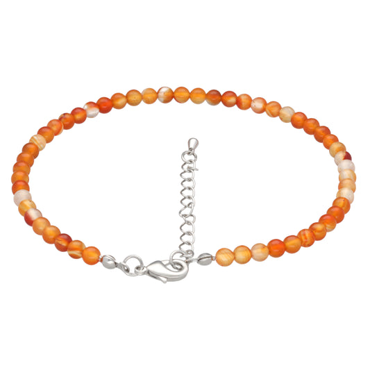 Carnelian anklet | 4mm