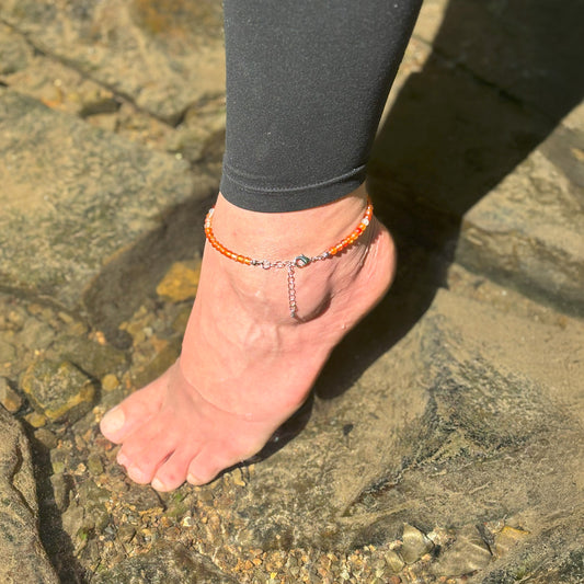 Carnelian anklet | 4mm