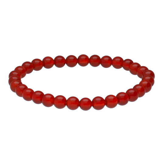 Carnelian bead bracelet | 6 mm