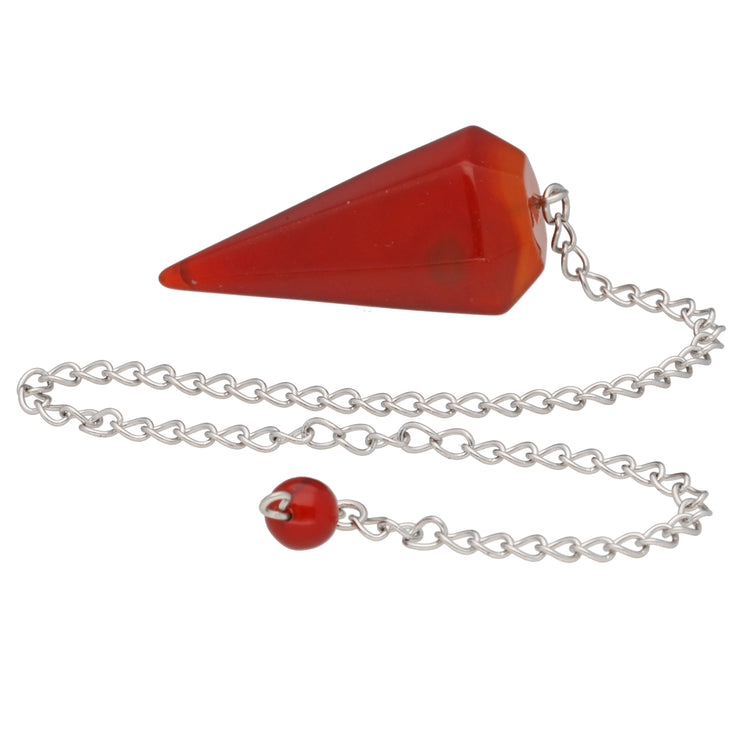 Carnelian pendulum | Polished + faceted | Incl. holding ball