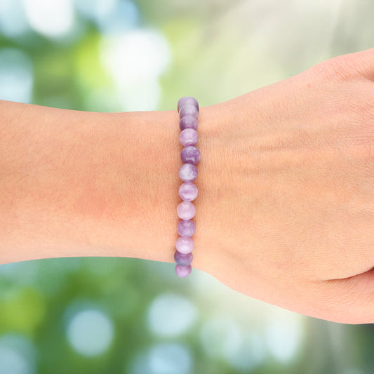Kunzite bead bracelet | 6 mm