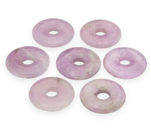 Kunzit Donut | 30 mm Anhänger + Baumwollband