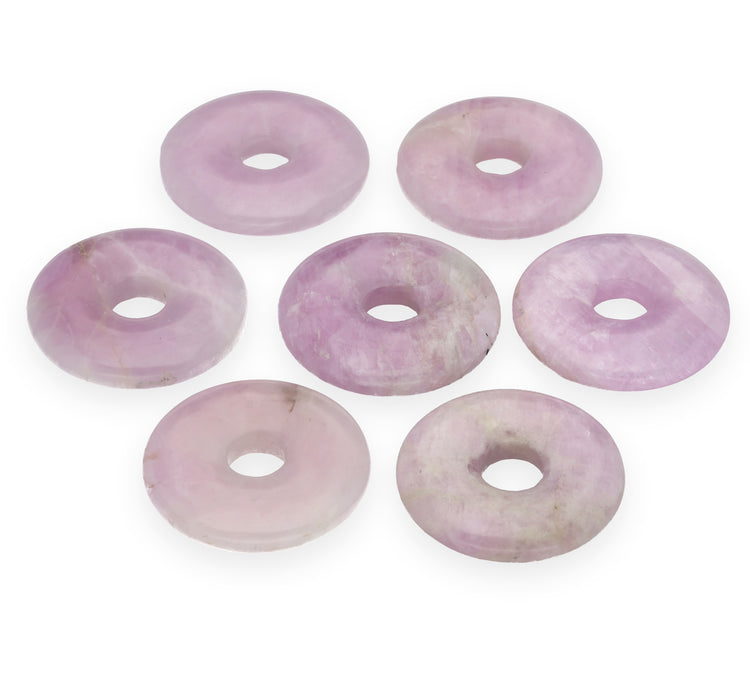 Kunzit Donut | 30 mm Anhänger + Baumwollband