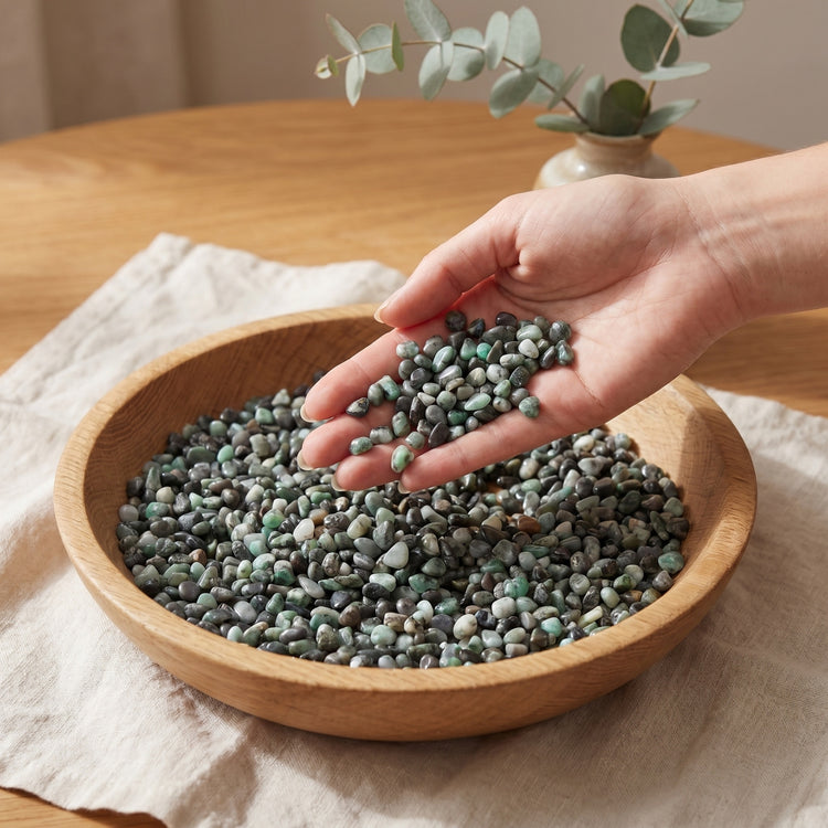 Smaragd Mini-Trommelsteine – lifestyle-anwendung