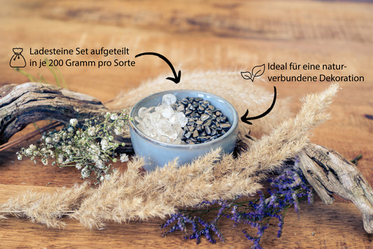 Ladesteine Bergkristall & Entladesteine Hämatit | Mini Trommelsteine Chips