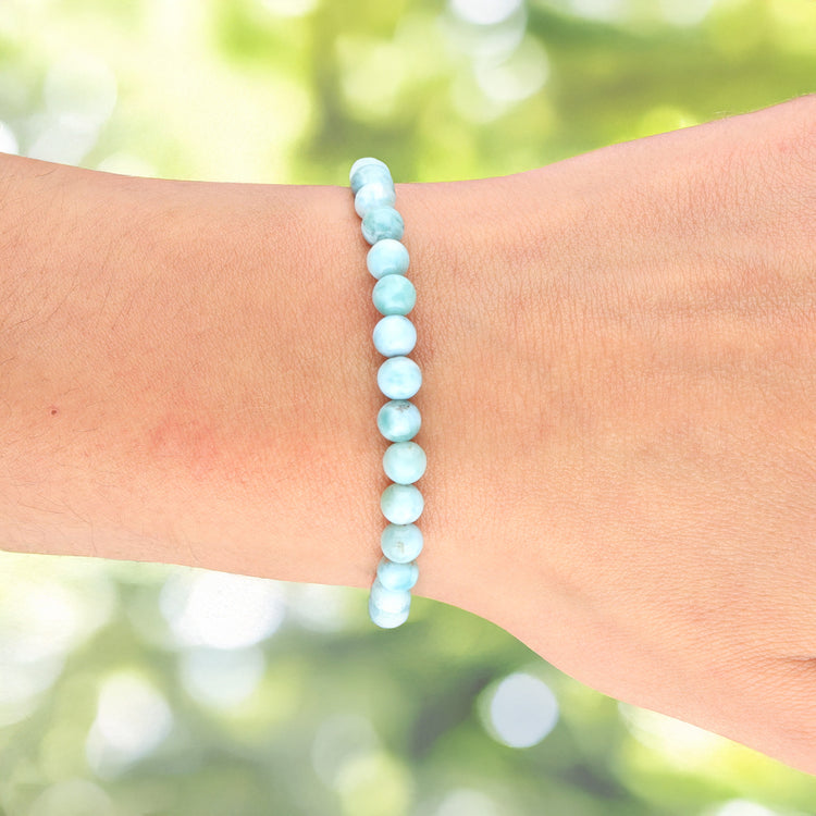Larimar bead bracelet | 6mm