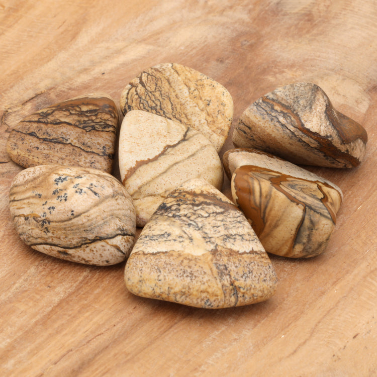 Landscape jasper tumbled stone