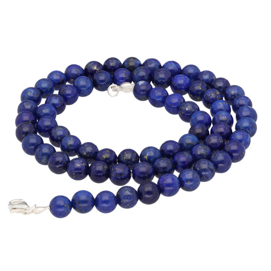 Lapis lazuli bead chain | Ø 6 mm with clasp | 45 cm