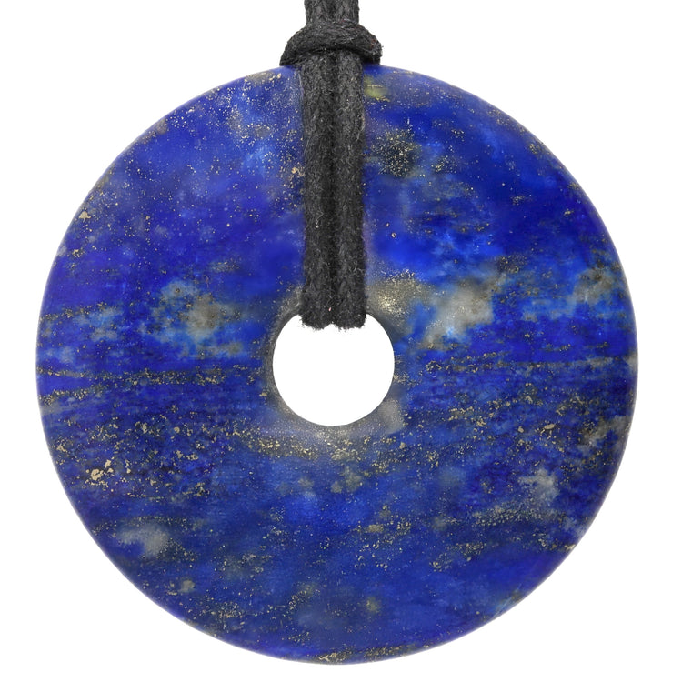Lapis lazuli donut | 40 mm pendant + cotton cord