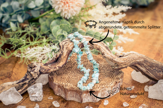 Larimar chip necklace | 45 cm + clasp