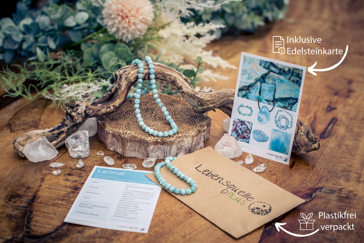 Larimar bead chain | Ø 6 mm with clasp | 45 cm