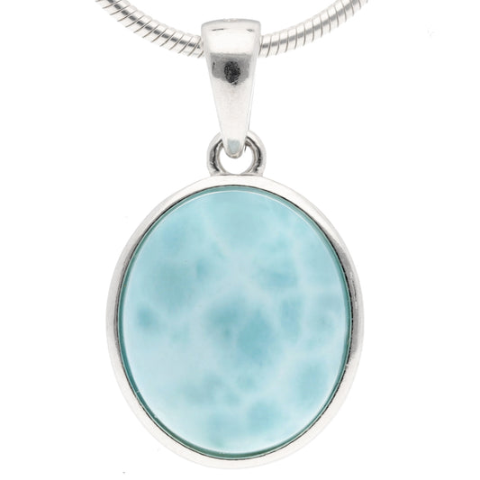 Larimar pendant (oval) set in silver