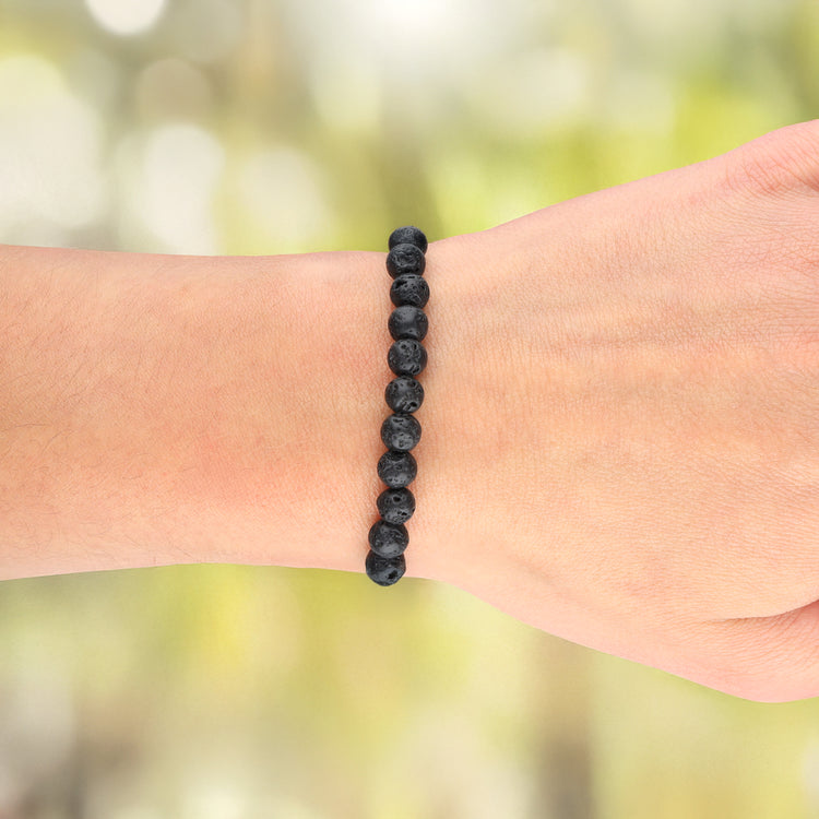 Lava stone bead bracelet | 6 mm