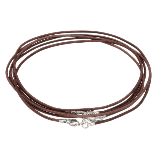 Leather strap with snap fastener 50 cm, dark brown