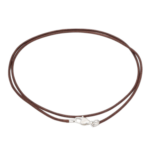 Leather strap with snap fastener 50 cm, dark brown