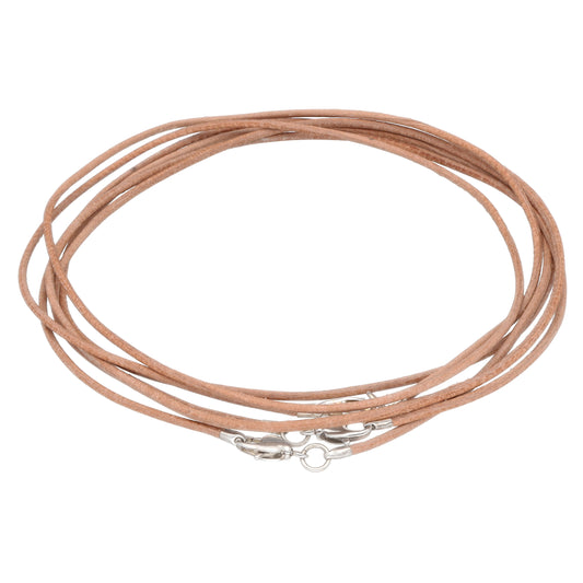 Leather strap with snap fastener 50 cm, natural color