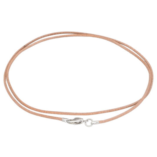 Leather strap with snap fastener 50 cm, natural color