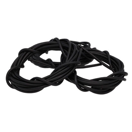 Leather strap made of genuine round cowhide, black