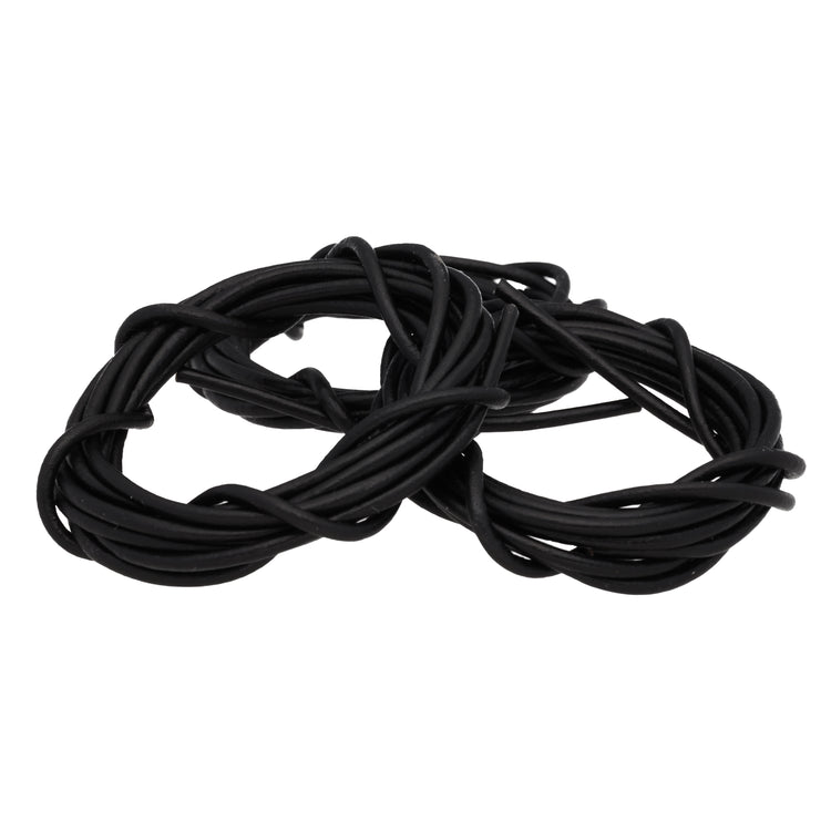 Leather strap made of genuine round cowhide, black