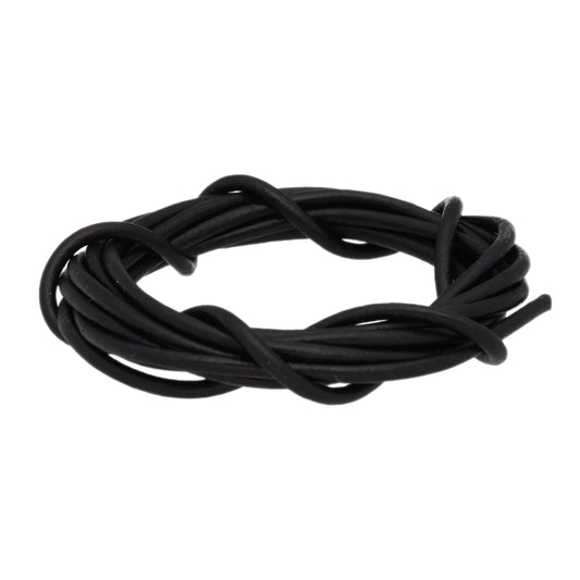 Leather strap made of genuine round cowhide, black