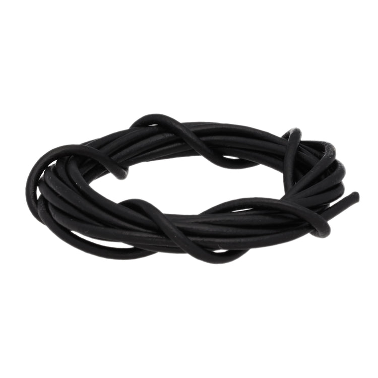 Leather strap made of genuine round cowhide, black