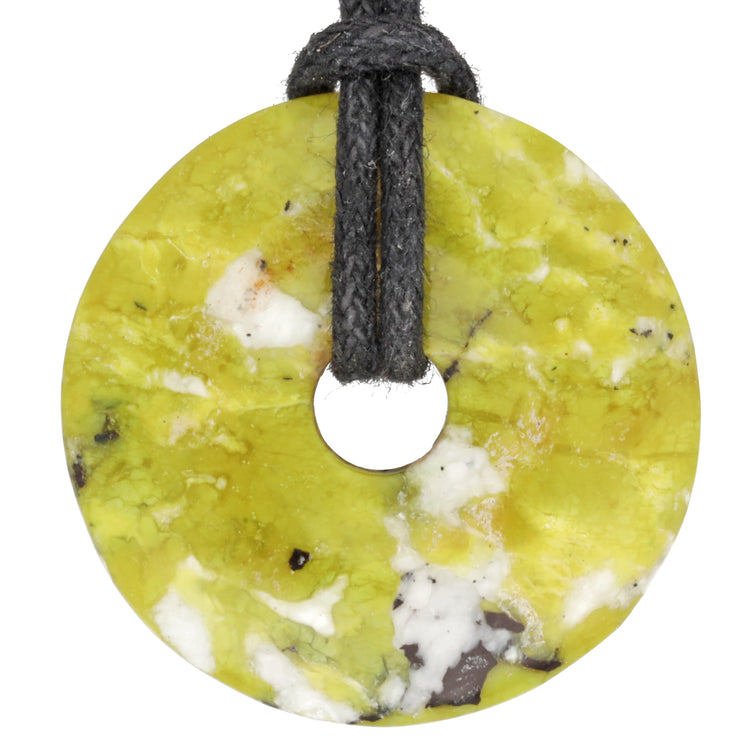 Lizardite Donut | 30 mm pendant + cotton cord