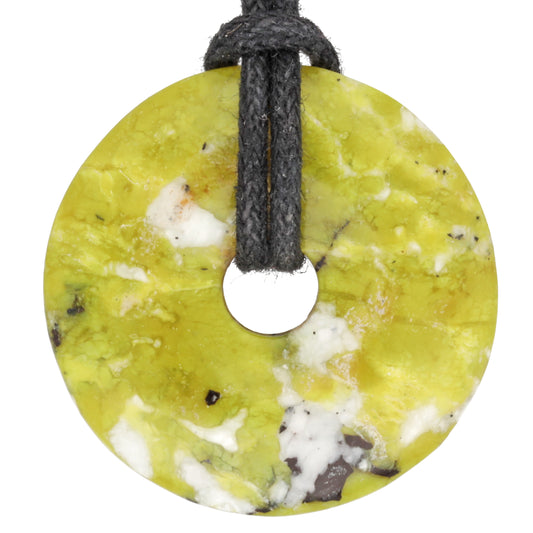 Lizardite Donut | 30 mm pendant + cotton cord