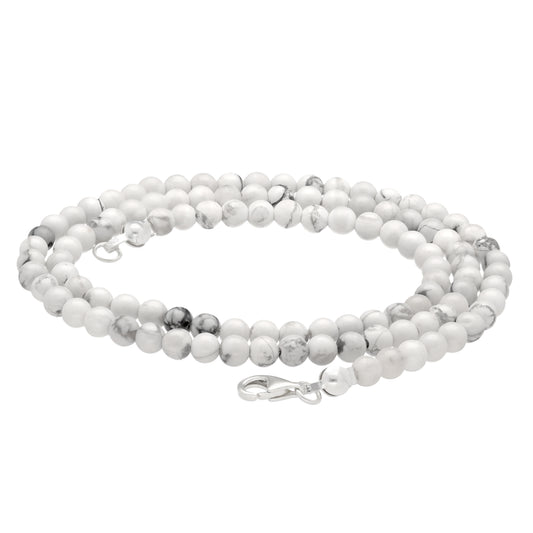 Magnesite ball chain | Ø 4mm with 925 silver clasp | 45cm