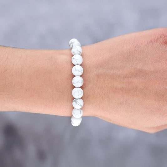 Magnesite ball bracelet | 8 mm